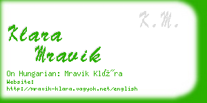 klara mravik business card